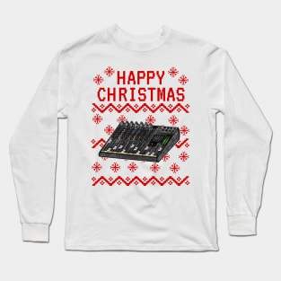 Sound Engineer Ugly Christmas Music Producer Musician Long Sleeve T-Shirt